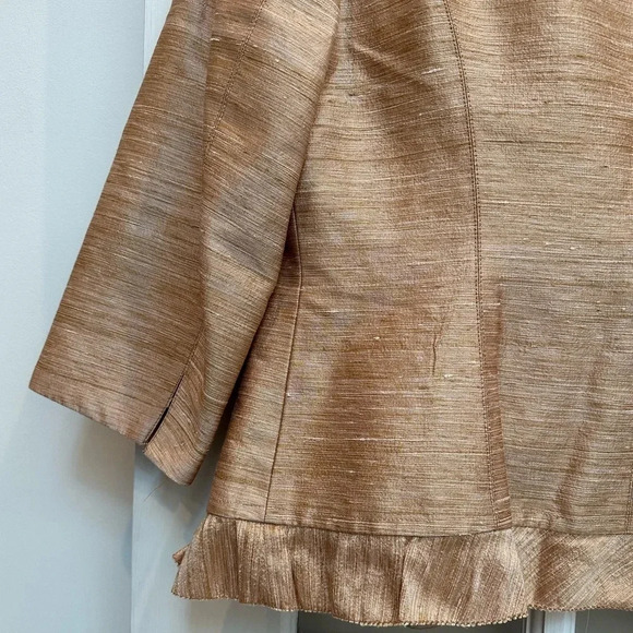 Vintage Kay Unger New York Rose Gold Silk Blazer Jacket Women’s Size 10 Medium M - Picture 8 of 13